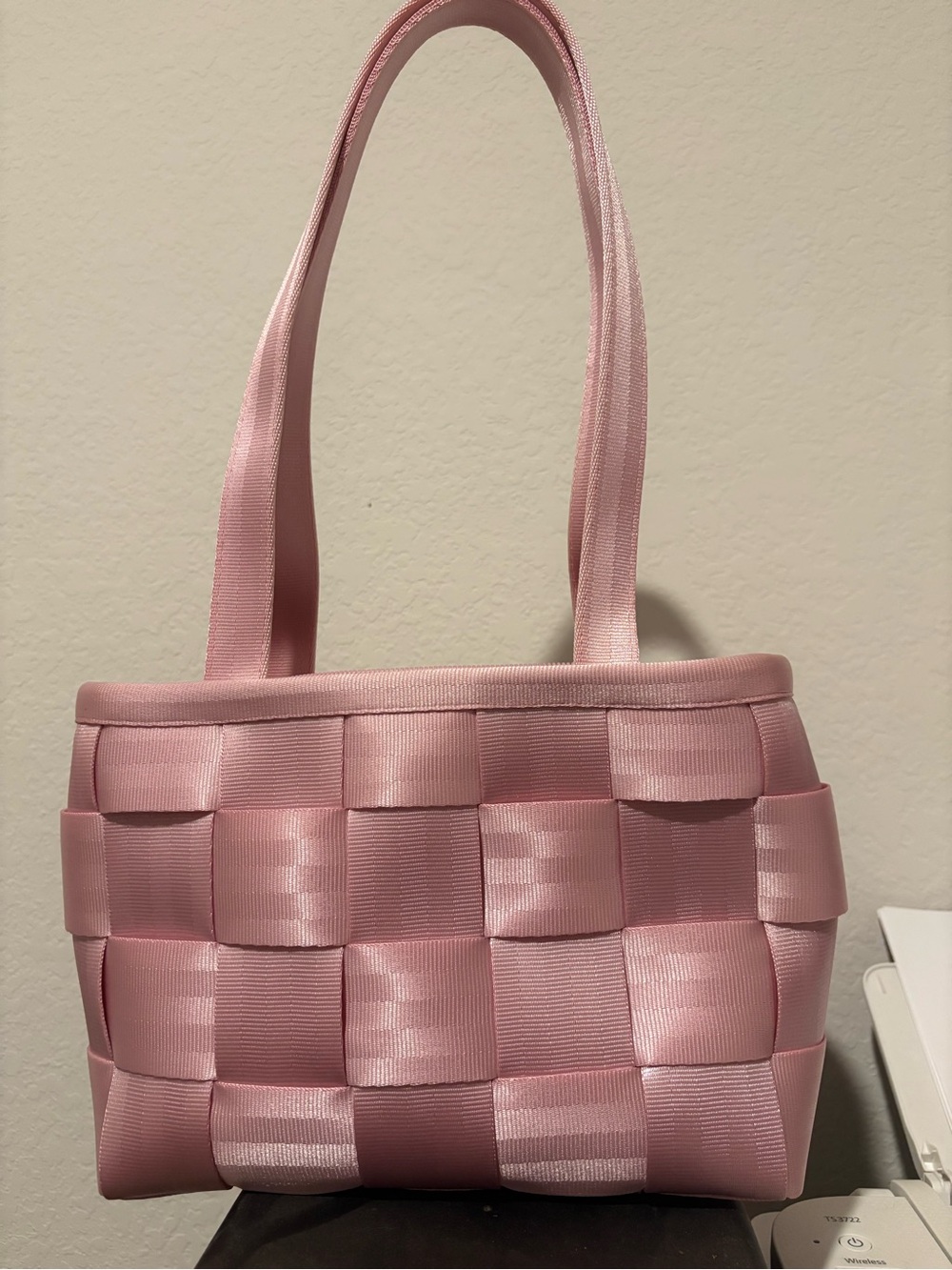 Harveys Pink Woven Ribbon Tote